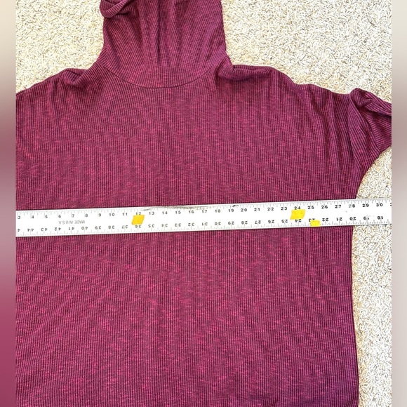 Lane Bryant Dark Wine Cowl Neck Ribbed Slouchy Loose Fit Sweater Top Sz 14/16 - Picture 10 of 12